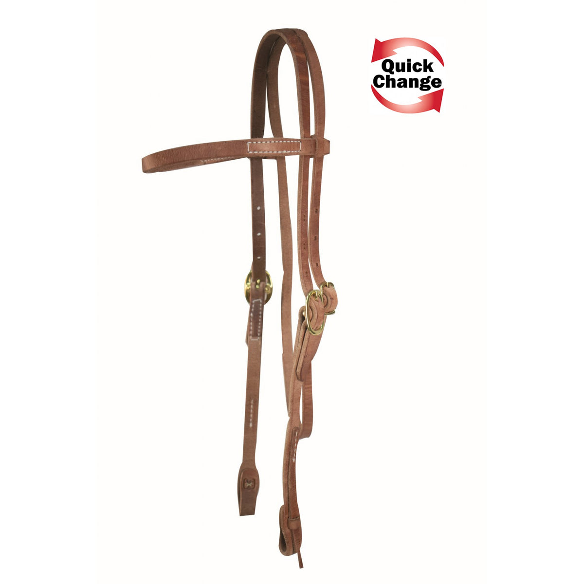Bride frontal à changement rapide en cuir - Western Rawhide Signature