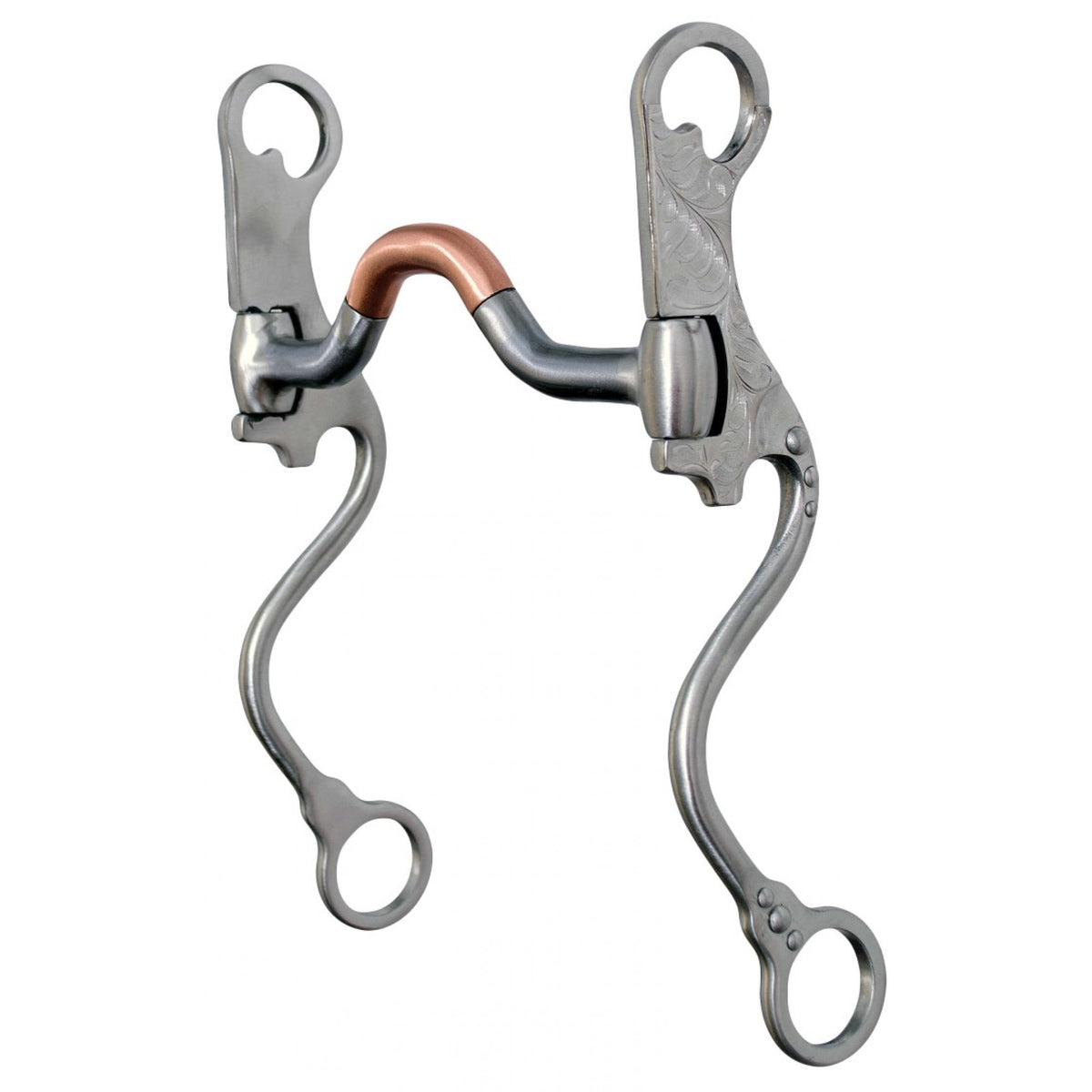 Mors Ultra Confort Western Rawhide avec port bas articulé, accessoire d’équitation en métal argenté