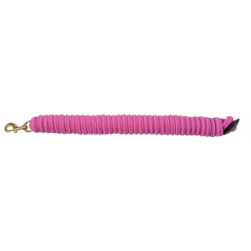 Longe Western Rawhide avec embout en caoutchouc, accessoire équestre rose pour le contrôle du cheval.