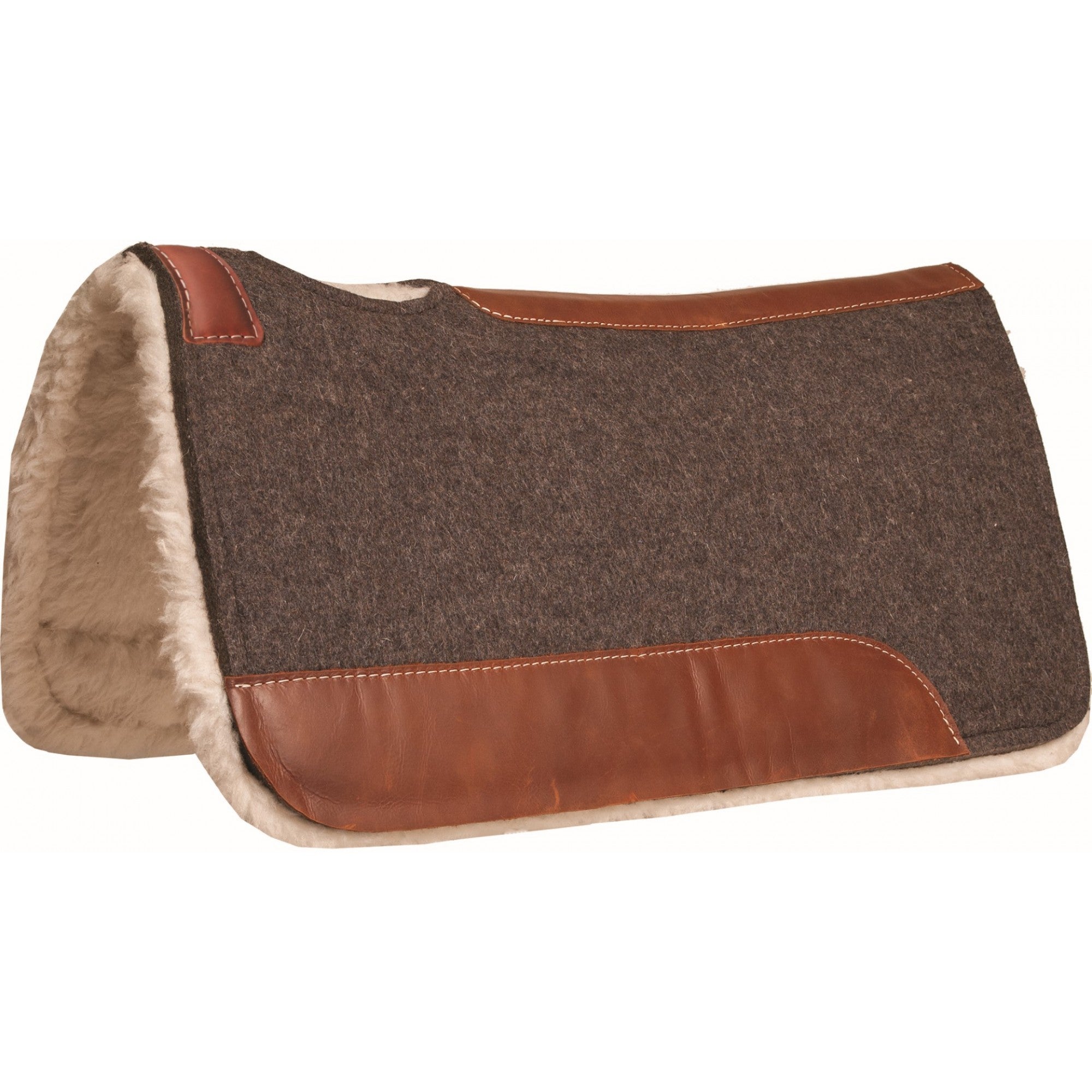 Tapis de selle en feutre gris et mouton Mustang, 32 x 31 x 1"