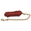 Laisse classique Western Rawhide Signature avec chaîne en cuir robuste pour chien, vue de face sur fond blanc.