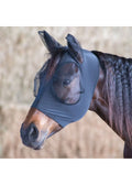 Masque anti-mouches en lycra EQUI-SKY avec oreilles, accessoire pour chevaux, couleur noire, confortable et léger.