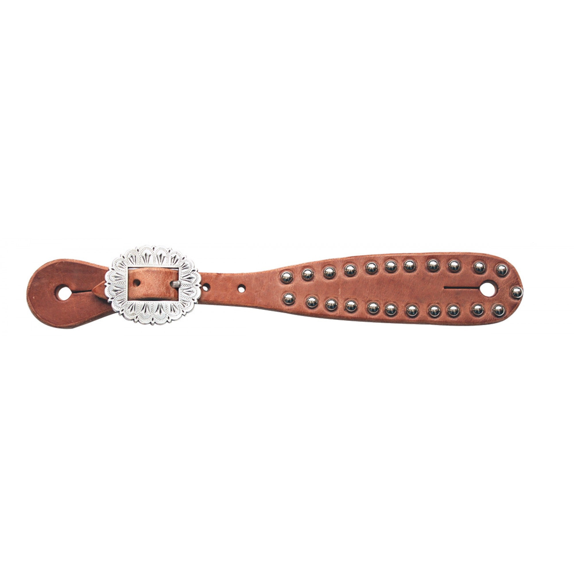 Courroie d'éperons en cuir brut avec dots