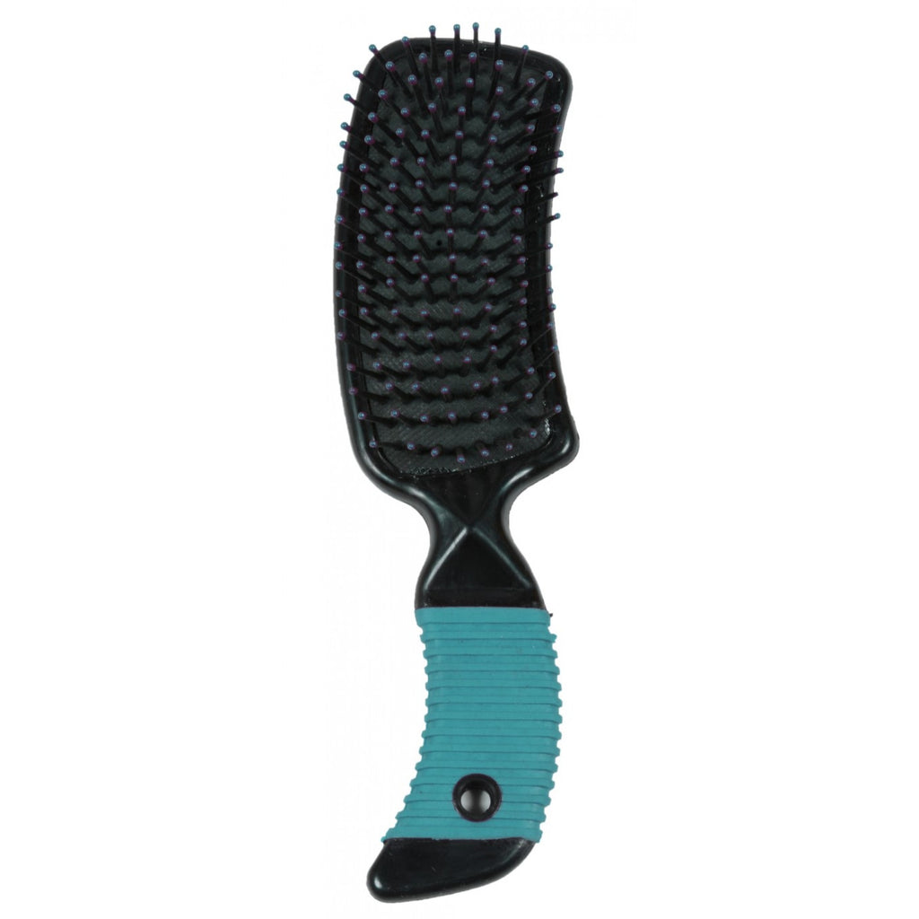 Brosses pour crinière et queue courbées Western Rawhide, outils de soin pour chevaux, avec poignées ergonomiques et poils doux.