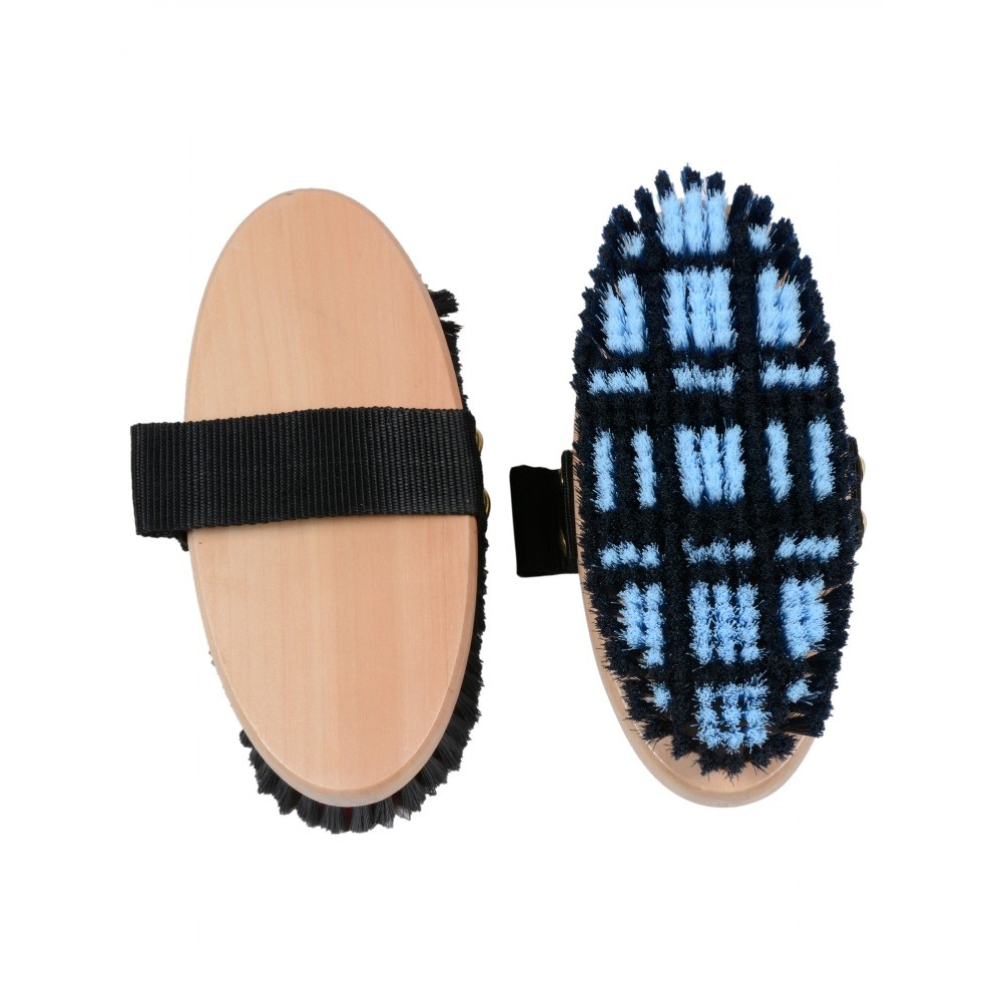 Brosse douce à carreaux de couleur Western Rawhide, outil de soins pour animaux, avec poils souples et poignée ergonomique.