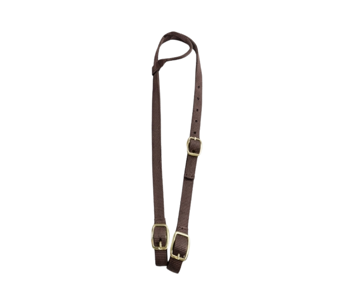 Bride en nylon 3/4" à oreille de la marque ES Sellerie Western, avec bouclerie solide et design robuste pour l'équitation western.