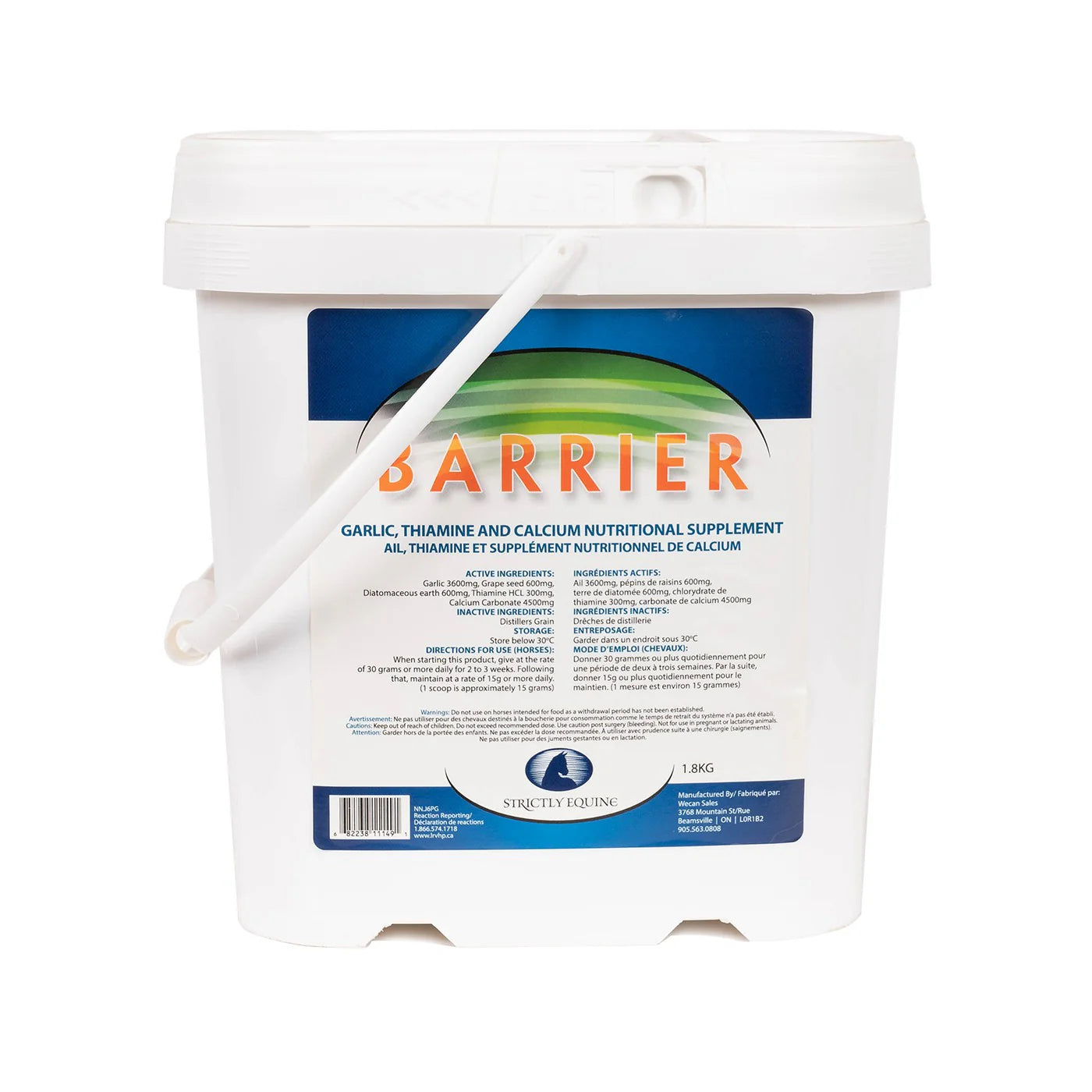 Barrière BC Strictly Equine de 4,54 kg, accessoire Western Rawhide pour chevaux, visible avec ses détails et texture.