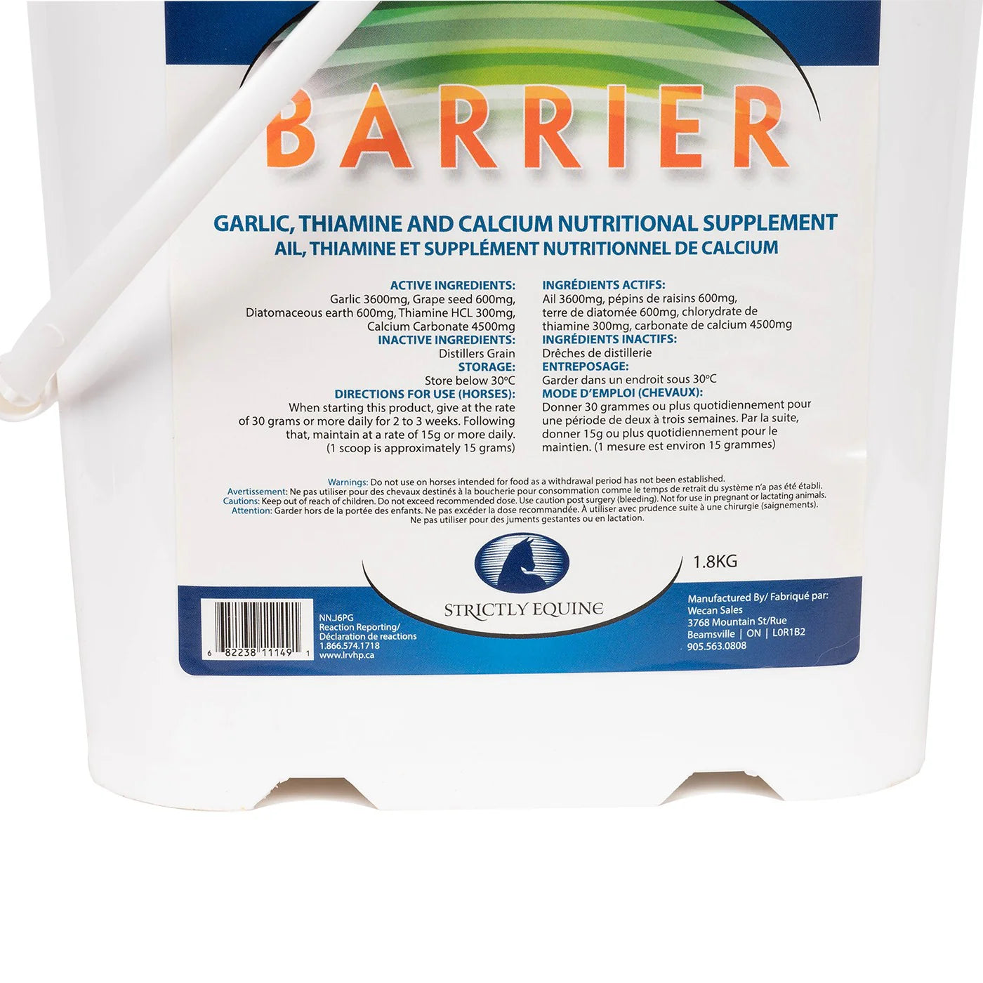Barrière BC Strictly Equine en accessoires, poids 4,54 kg, fabriquée par Western Rawhide, visible en image.