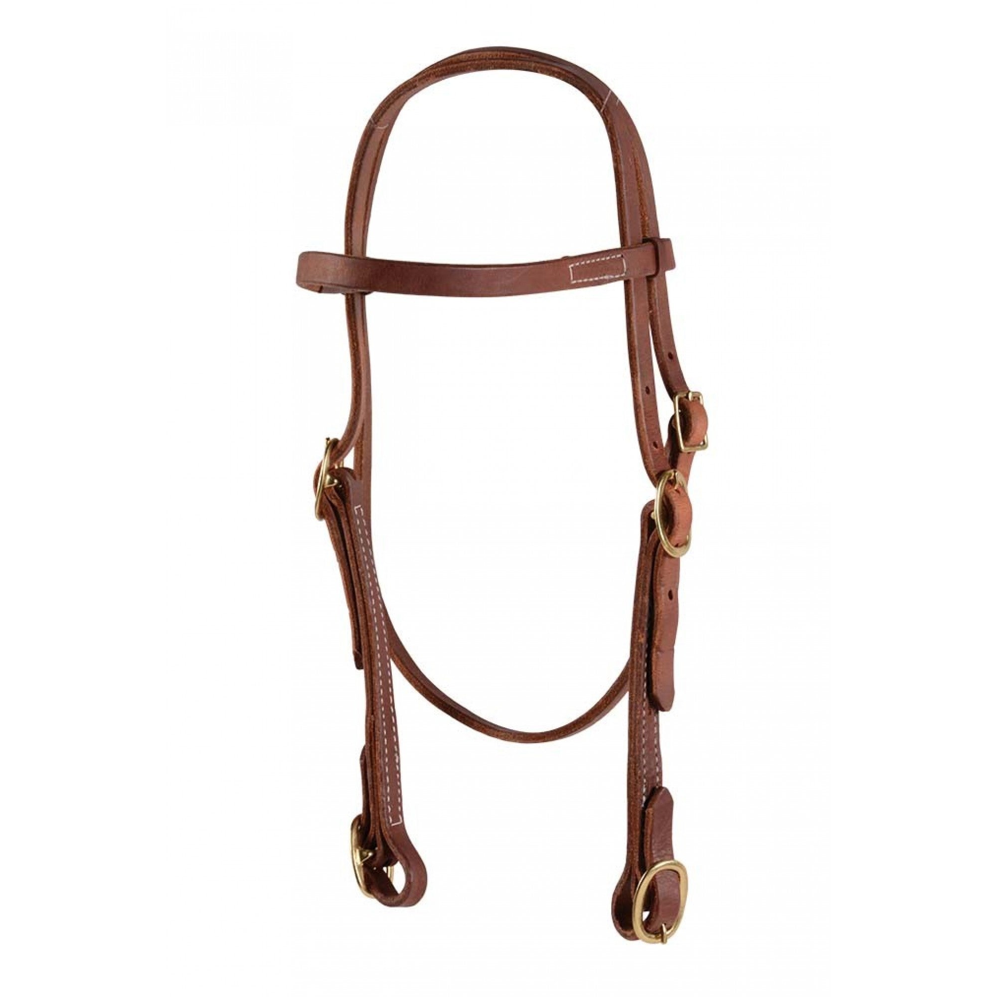 BRIDE À FRONTAL WESTERN RAWHIDE SIGNATURE AVEC BOUCLES, EN CUIR DE HARNAIS HUILÉ - ES Sellerie Western
