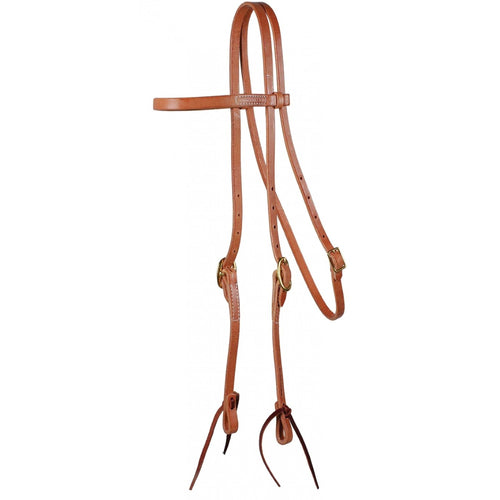 BRIDE À FRONTAL WESTERN RAWHIDE SIGNATURE EN CUIR DE HARNAIS 3/4" AVEC LIENS - ES Sellerie Western