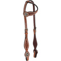 BRIDE UNE OREILLE COUNTRY LEGEND AVEC MOTIF BASKET ET COUTURES BUCKSTITCH, CHESNUT - ES Sellerie Western