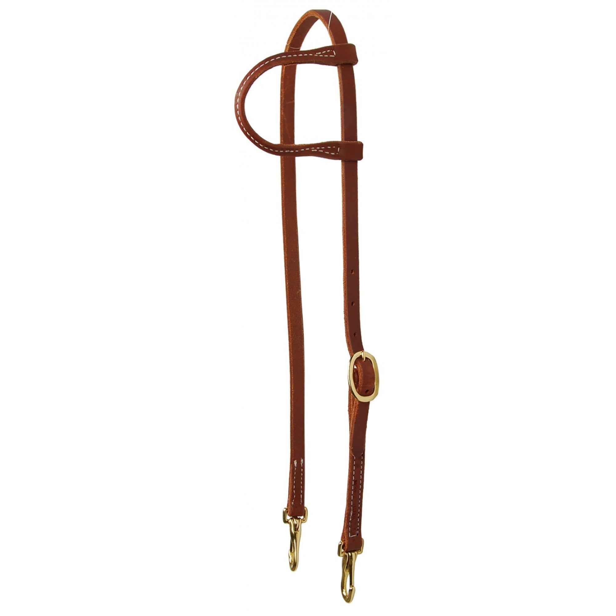 Bride une oreille Western Rawhide Signature avec attaches en cuir de harnais huilé, équipement de cheval.