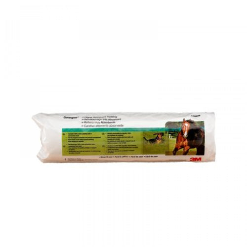 Bandage hautement absorbant de la marque Western Rawhide, conçu pour les soins, en tissu blanc avec fixation.