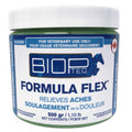 Liniment BIOPTEQ FORMULA FLEX de Cavalier, flacon de 500 g, avec application en spray pour soulager les douleurs musculaires.