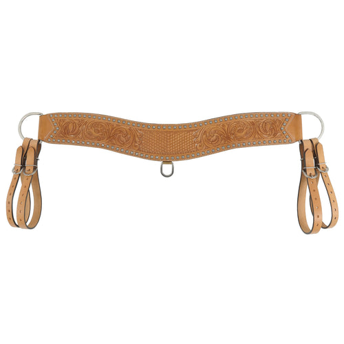 Collier de bricolage Western Rawhide avec motif panier et floral, équipement pour cheval, finition en cuir avec design détaillé.