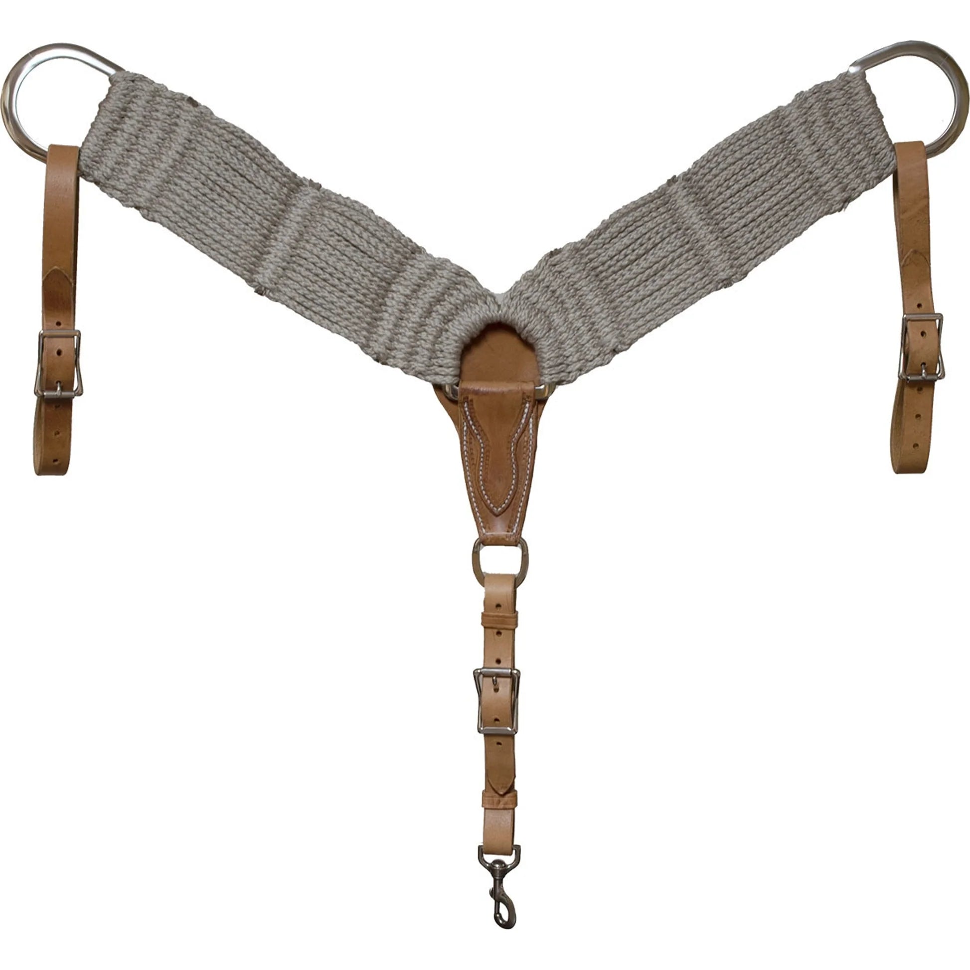 Équipement de cheval Western Rawhide, bricole en bambou gris, avec détails et texture visible.