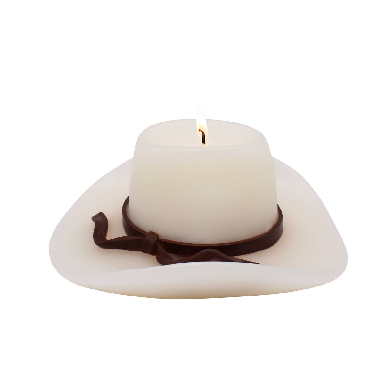 Chandelles en forme de chapeaux de cowboy, accessoires western de la marque ES Sellerie Western, décor rustique et original.