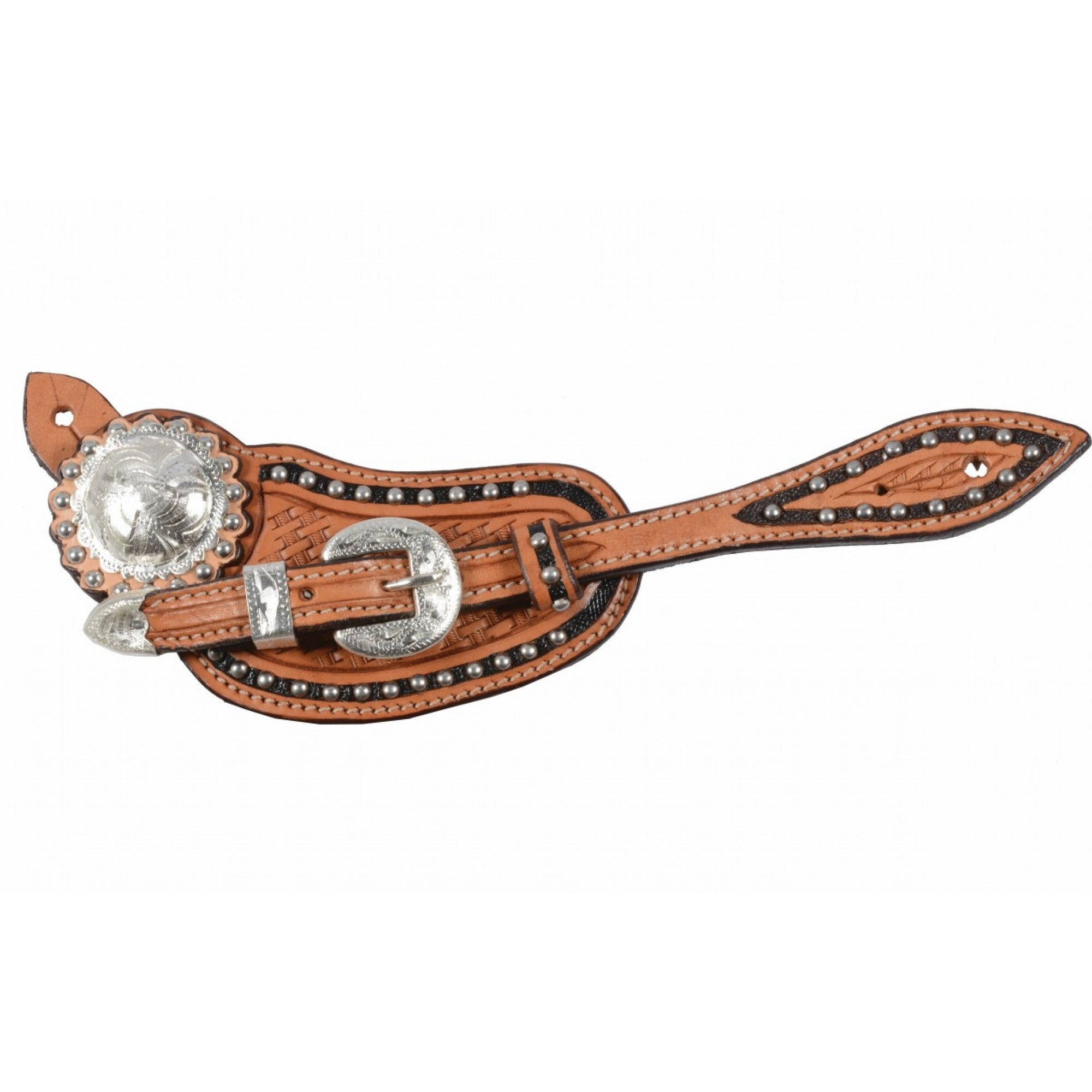 COURROIE D’ÉPERON SIERRA AVEC ORNEMENTS ET FINITION ARGENTÉE, GOLDEN - ES Sellerie Western