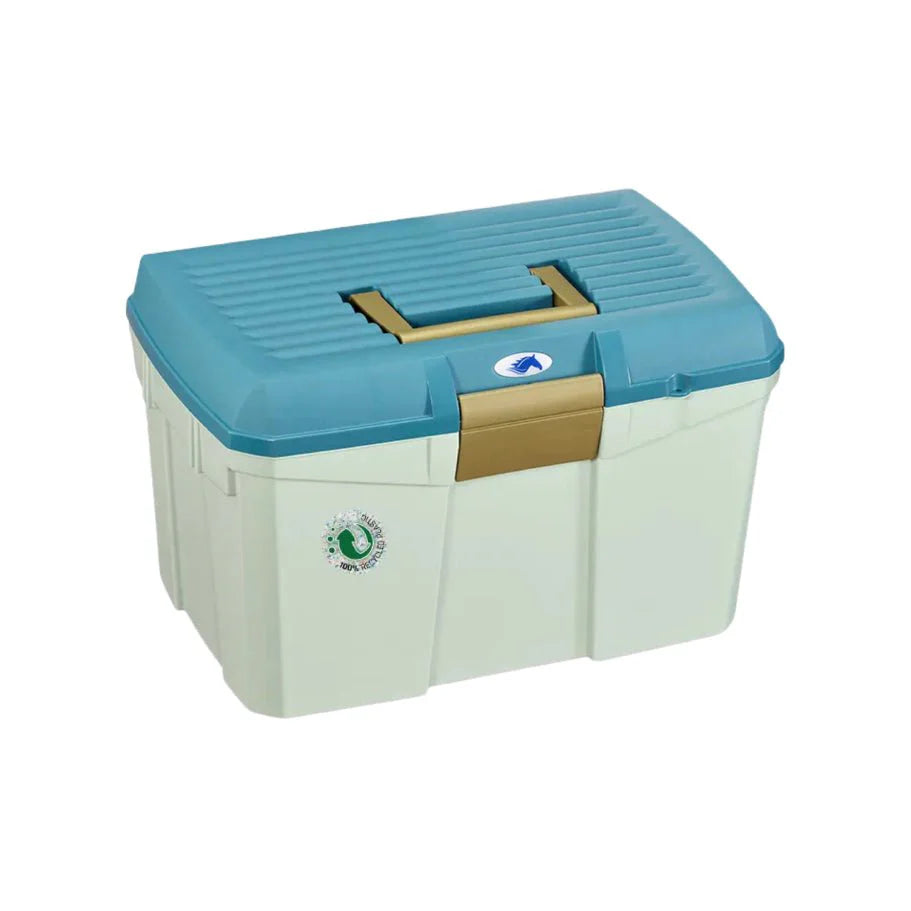 Boîte de pansage ProTack Médium de couleur bleue, accessoire de soin pour chevaux, par Centurion Supply.