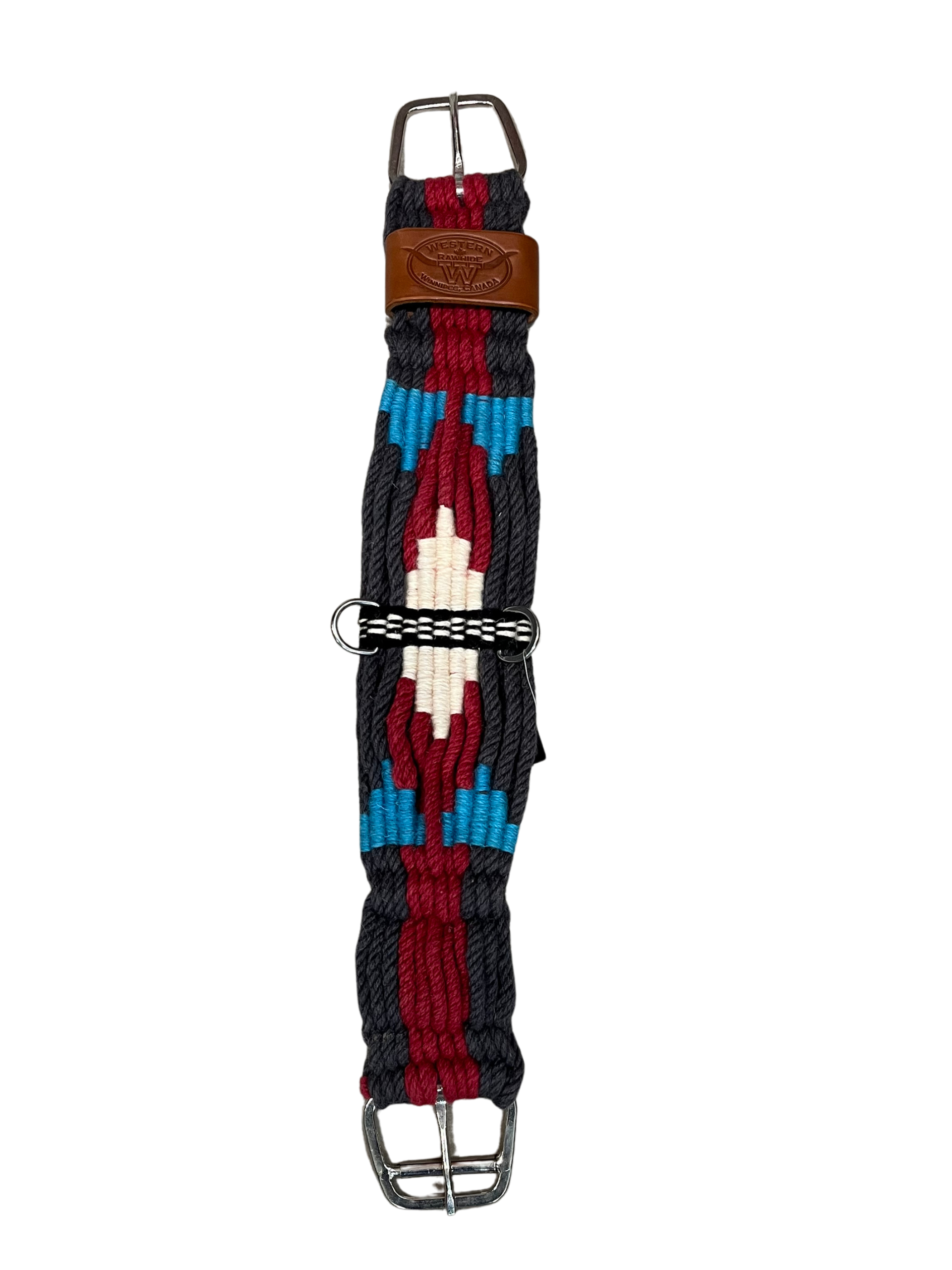 BLACK AND RED MOHAIR STRAP