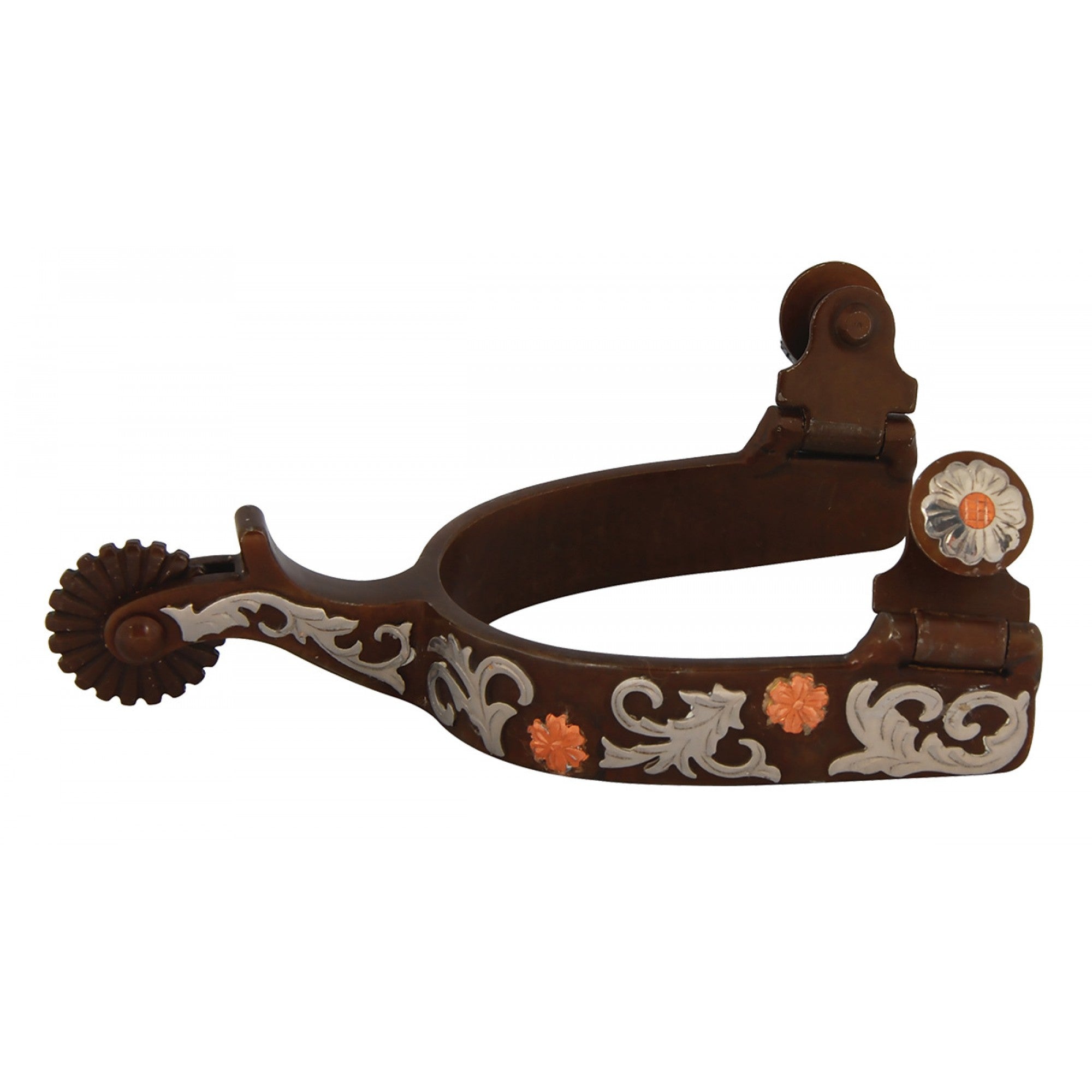 ÉPERONS À FLEURS EN CUIVRE ANTIQUE, FEMMES - ES Sellerie Western