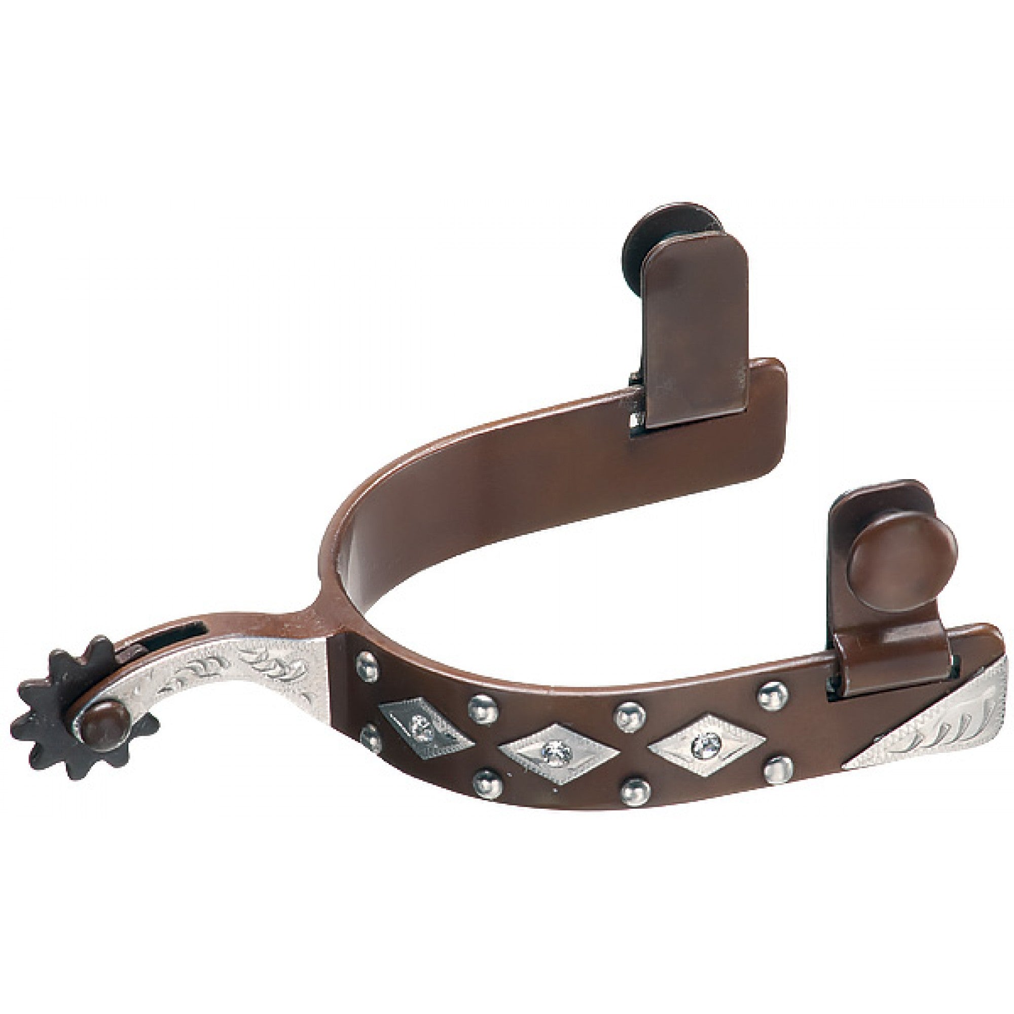 ÉPERON VIEILLI AVEC MOTIFS DE LOSANGES, POINTS ET STRASS, FEMME - ES Sellerie Western