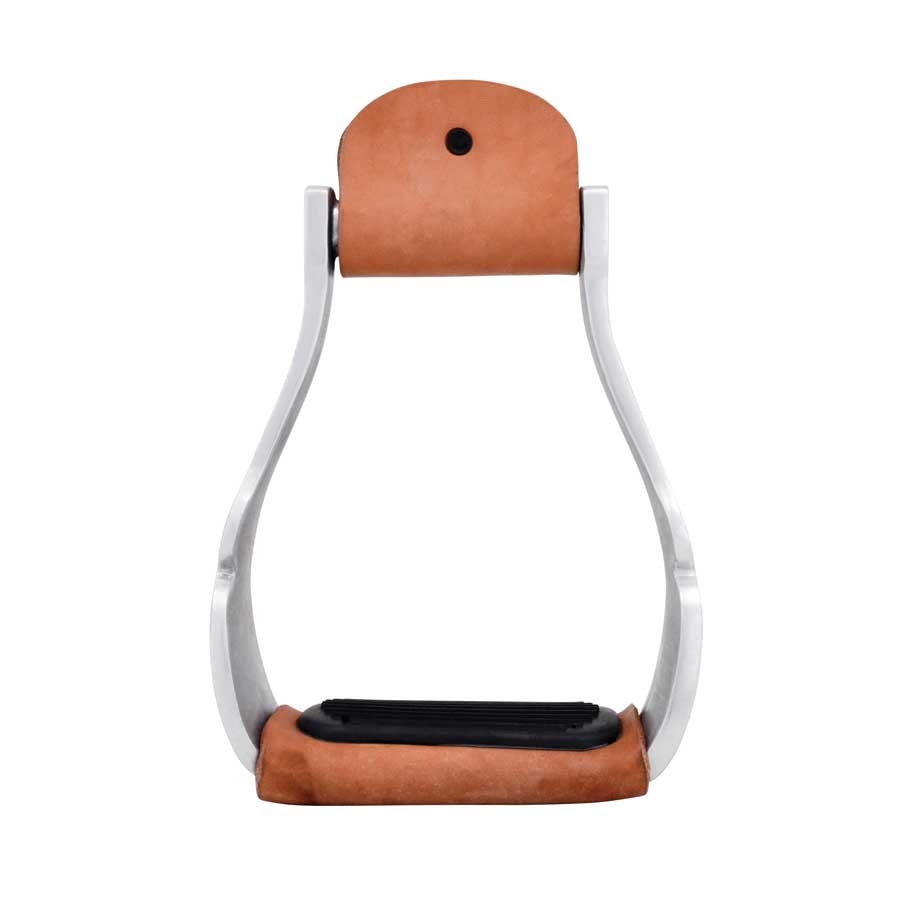 Étriers FG en aluminium gravé de Western Rawhide, design léger et robuste pour équipements équestres.