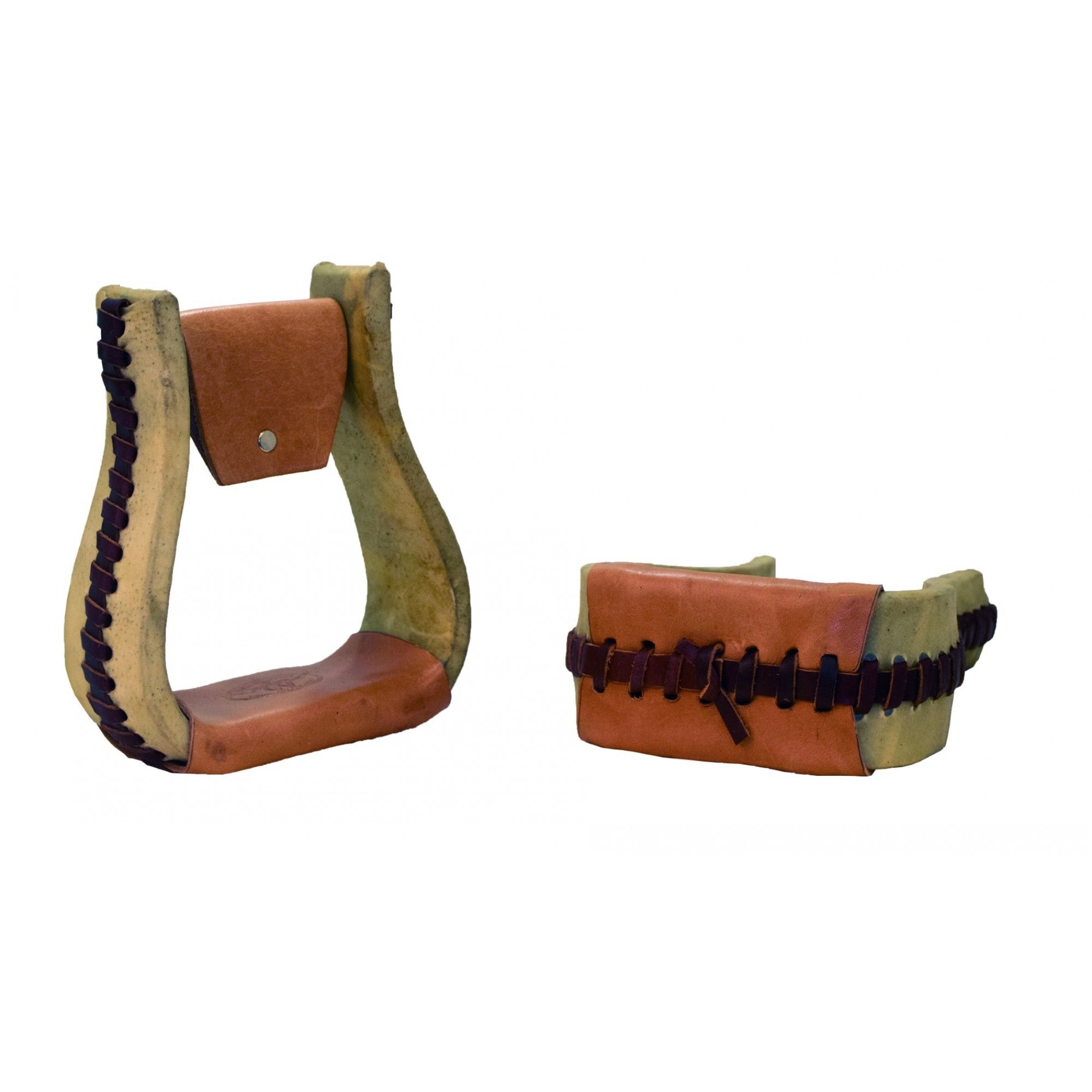 ÉTRIERS VASALIA WESTERN RAWHIDE 3" RECOUVERTS DE CUIR