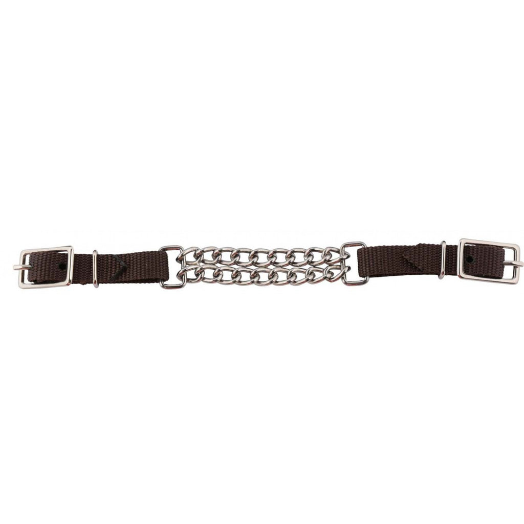 Gourmette chaîne double en nylon de Western Rawhide, accessoire robuste et élégant pour équipements équestres.