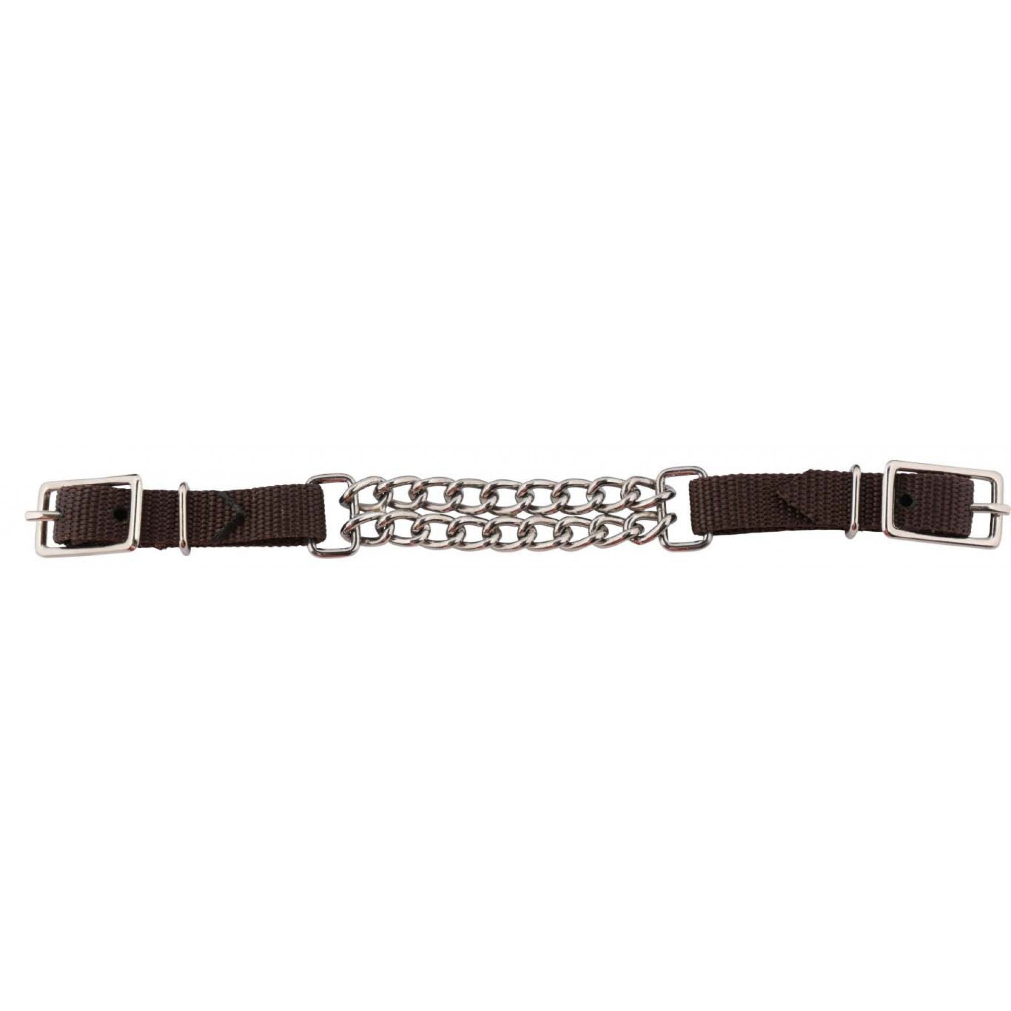 Gourmette chaîne double en nylon de Western Rawhide, accessoire robuste et élégant pour équipements équestres.