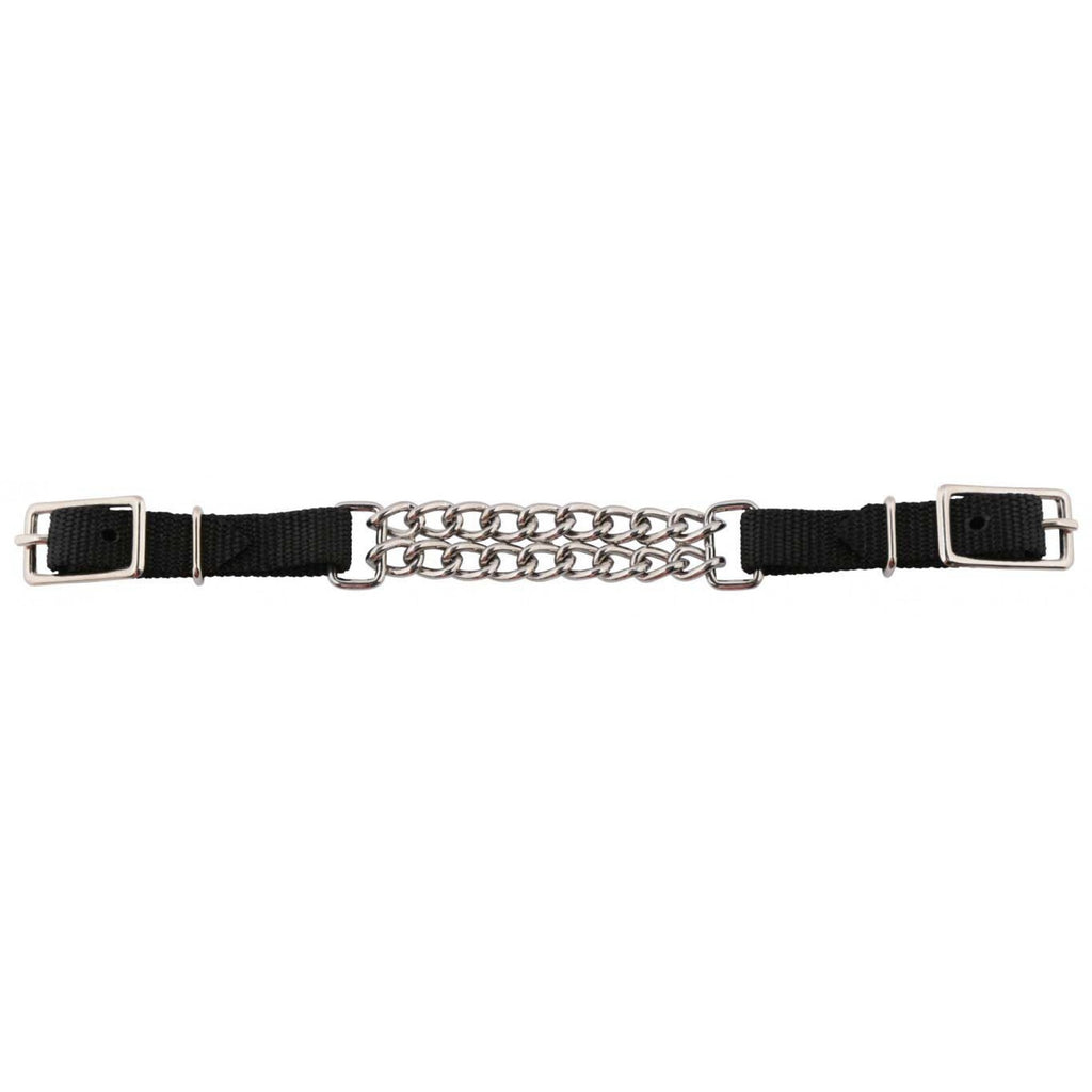 Chaîne gourmette double en nylon Western Rawhide, accessoire de mode, avec maillons tressés blanc et noir.