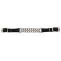Chaîne gourmette double en nylon Western Rawhide, accessoire de mode, avec maillons tressés blanc et noir.