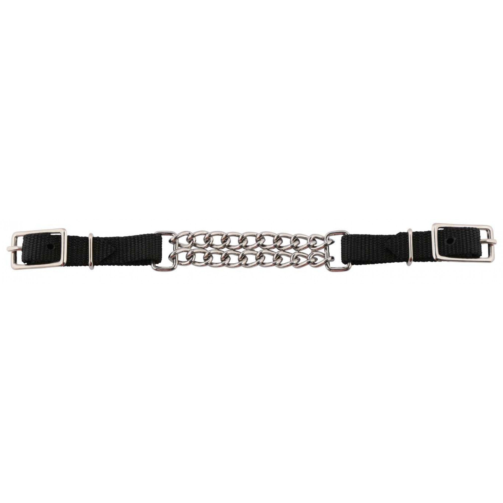 Chaîne gourmette double en nylon Western Rawhide, accessoire de mode, avec maillons tressés blanc et noir.