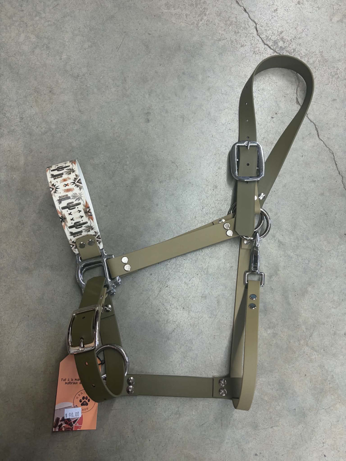 Licou Biothane avec motifs de la marque Heritage Tags, accessoire pour animal, visible avec motifs colorés et boucle solide.