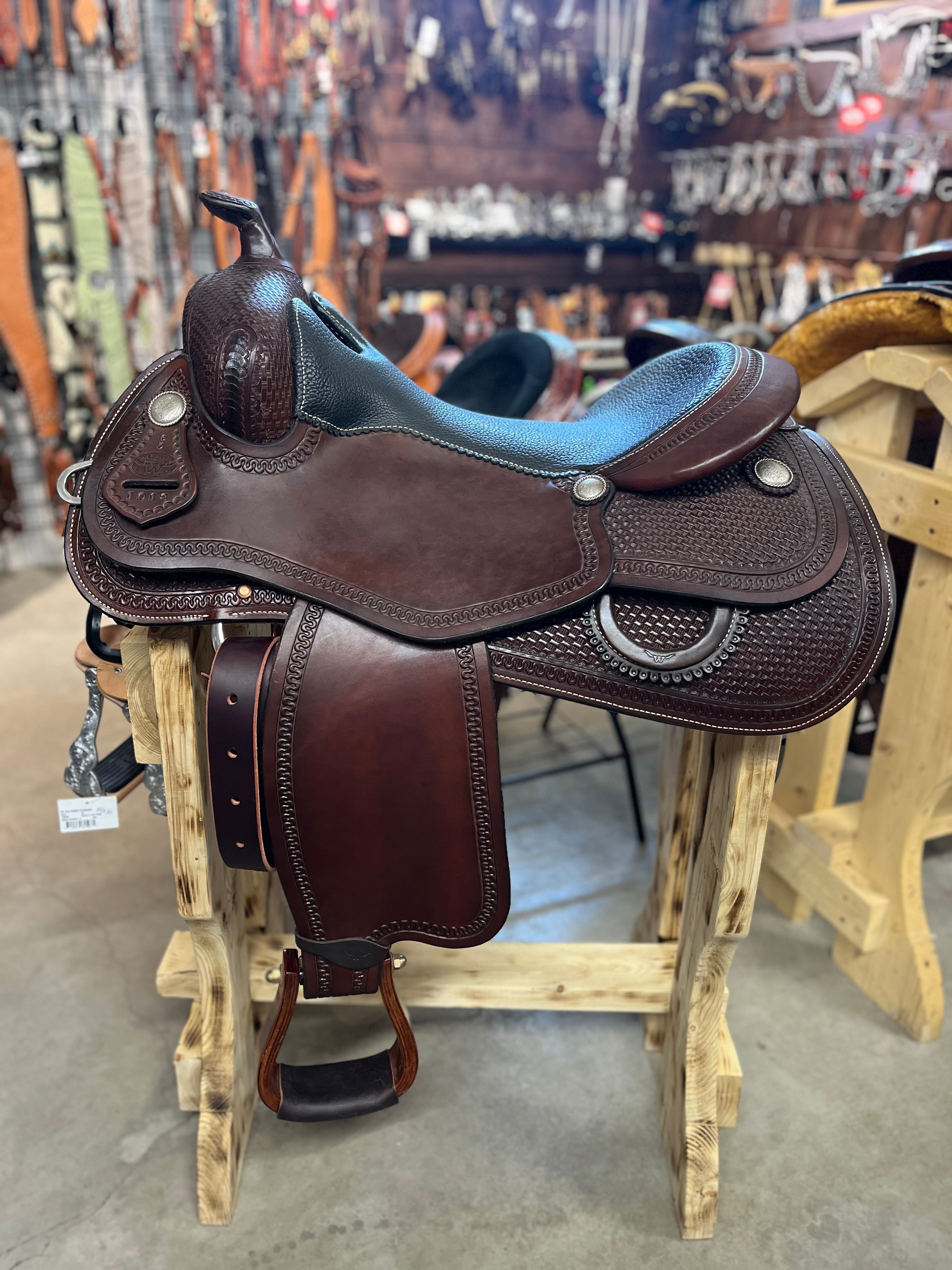 Selle Western de Reining FG Pro Reiner, Brune Foncée