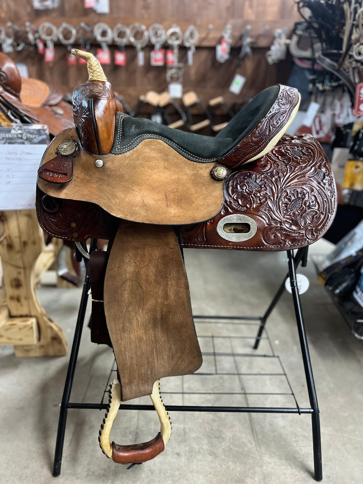 Selle western de baril usagée - Billy Cook