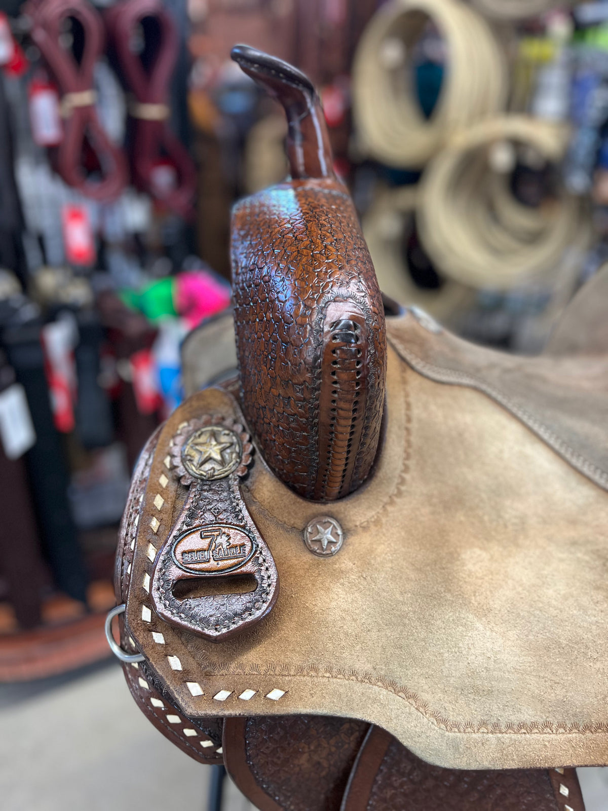 Selle western de baril usagée - Seven Saddle