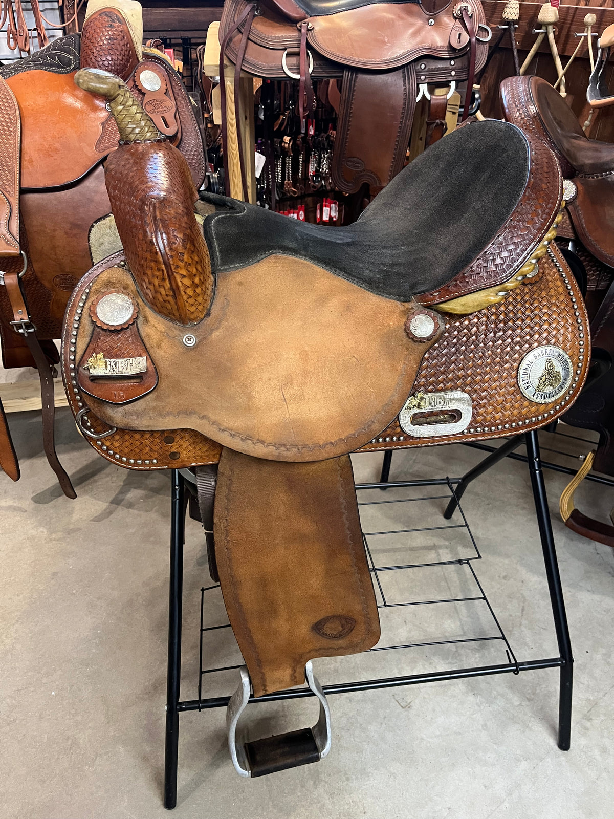 Selle western de baril usagée Textan par ES Sellerie Western