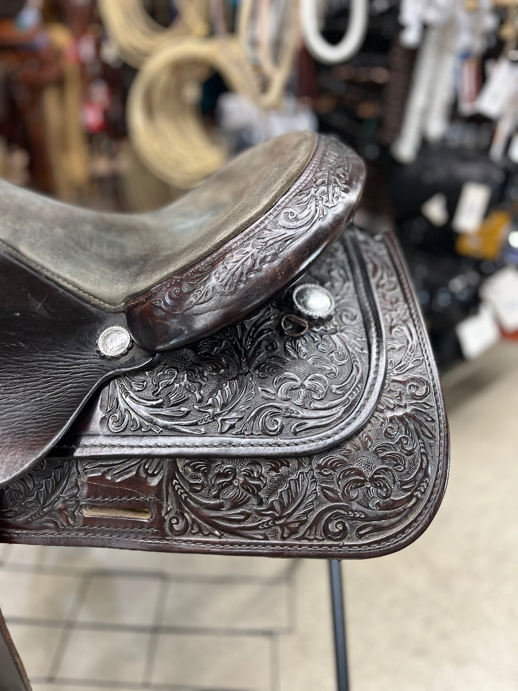 Selle western usagée Silver Supreme par ES Sellerie Western, vue de côté