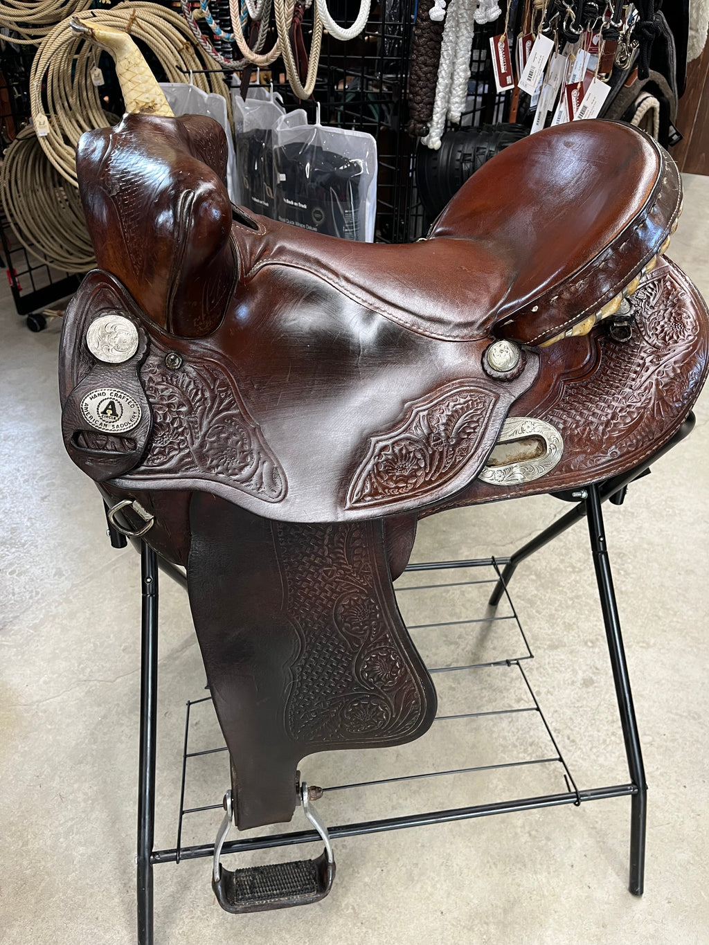 Selle western usagée Circle A par ES Sellerie Western, vue de côté