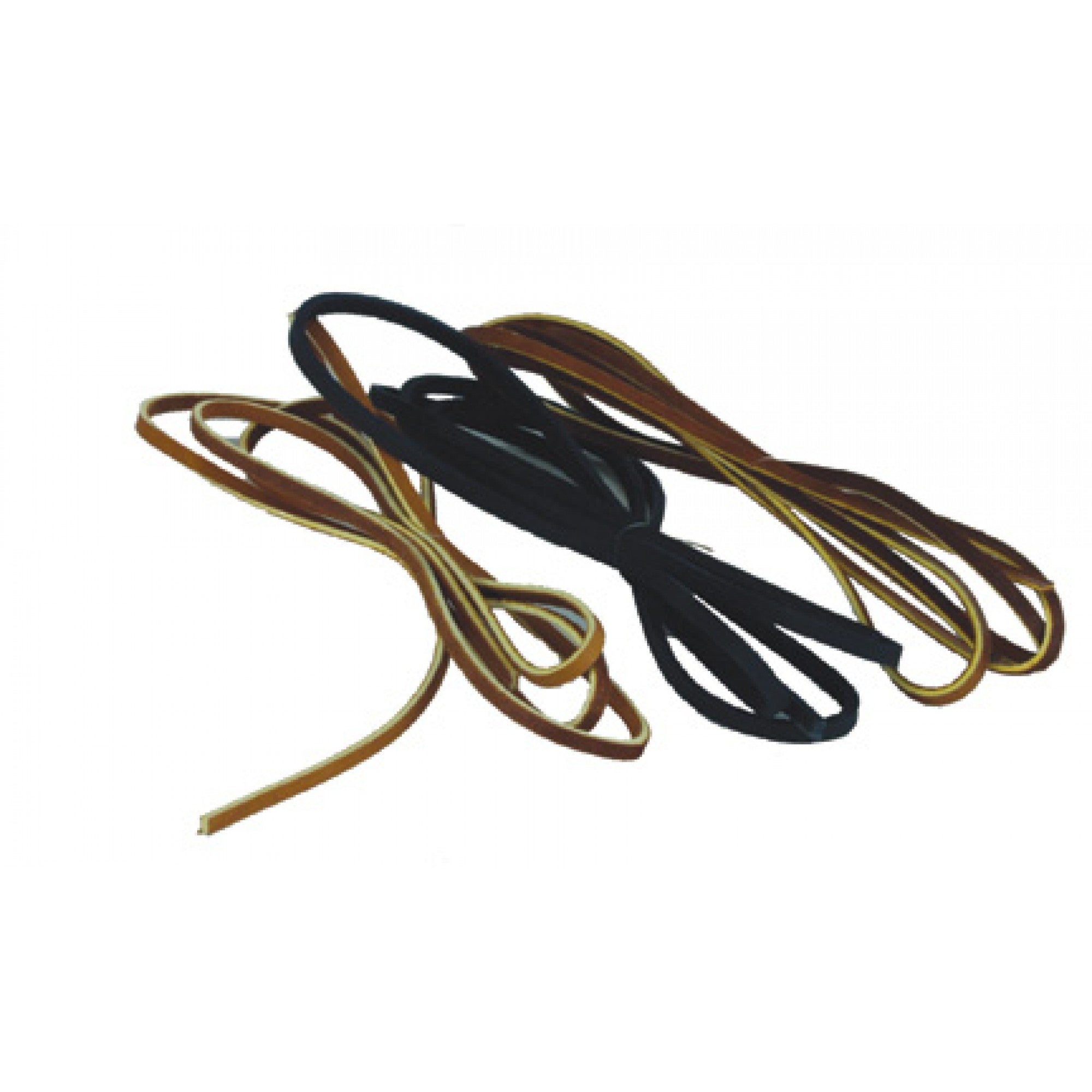 Lacets de cuir Western Rawhide, accessoires, en cuir brun tanné, avec centre jaune, adaptés pour chaussures ou bottines.