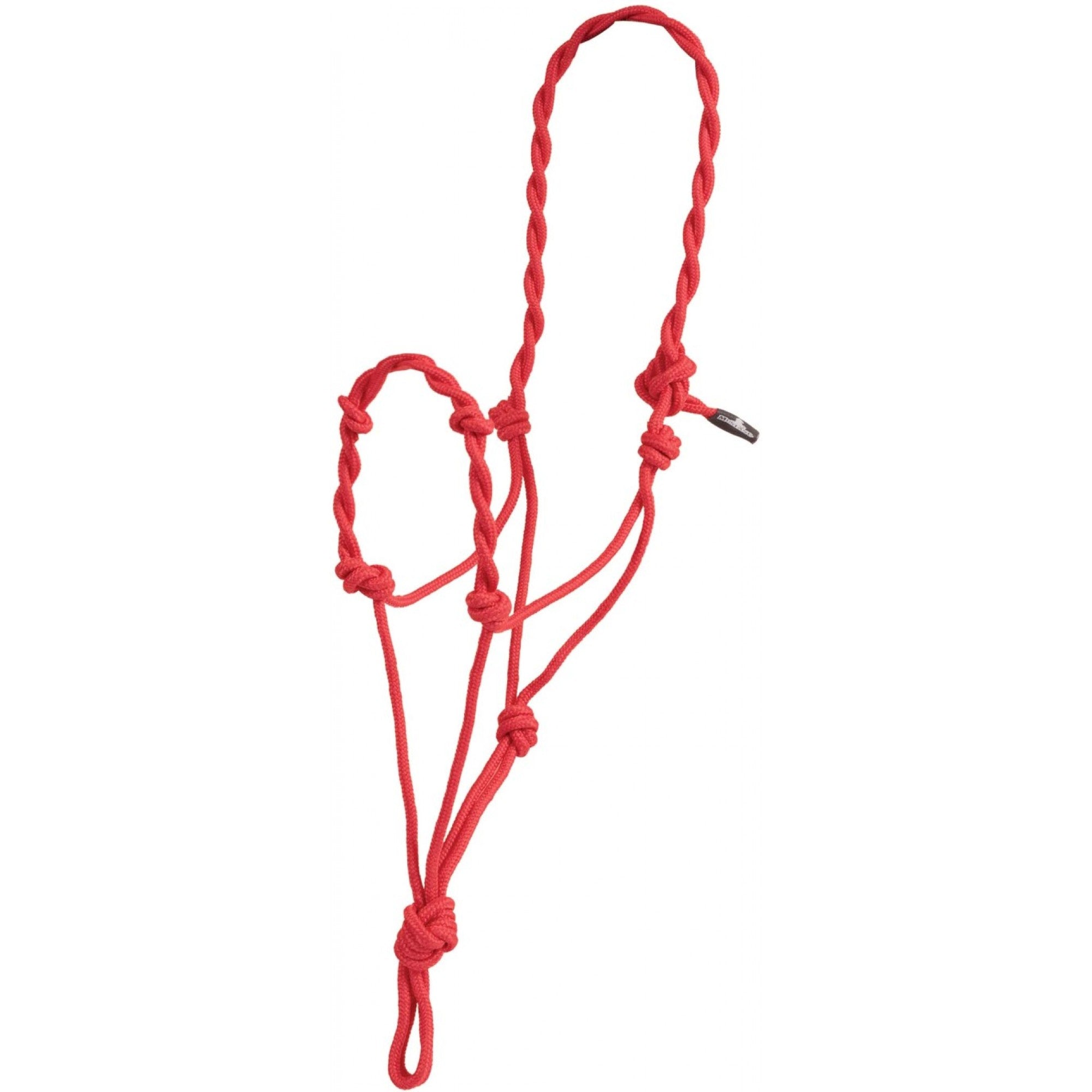 Licol Mustang Twist Rope de Western Rawhide, équipement de cheval noir avec corde torsadée, disponible en plusieurs couleurs.