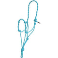 Licou Mustang Twist Rope bleu pour cheval, équipement Western Rawhide avec corde torsadée robuste et boucle en métal.