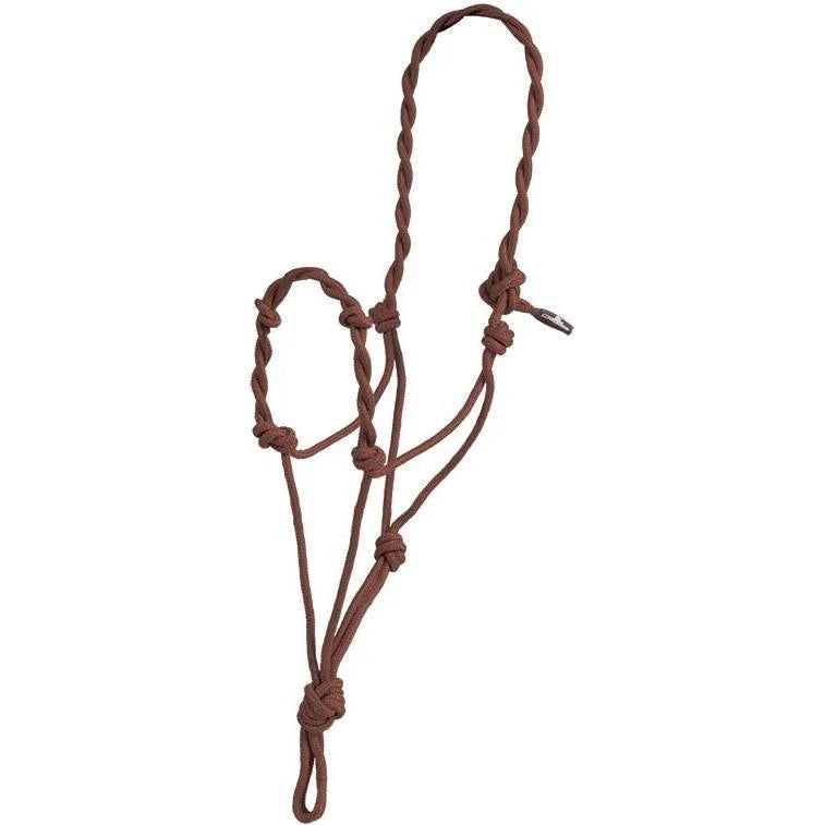 Licou Mustang Twist Rope en cuir de Western Rawhide, équipement pour cheval avec corde torsadée en brun, plusieurs couleurs disponibles