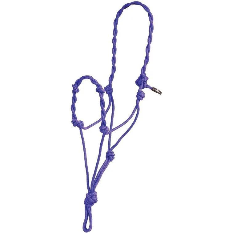 Licou Mustang Twist Rope Western Rawhide pour cheval, en plusieurs couleurs, avec corde torsadée et ajustement confortable.