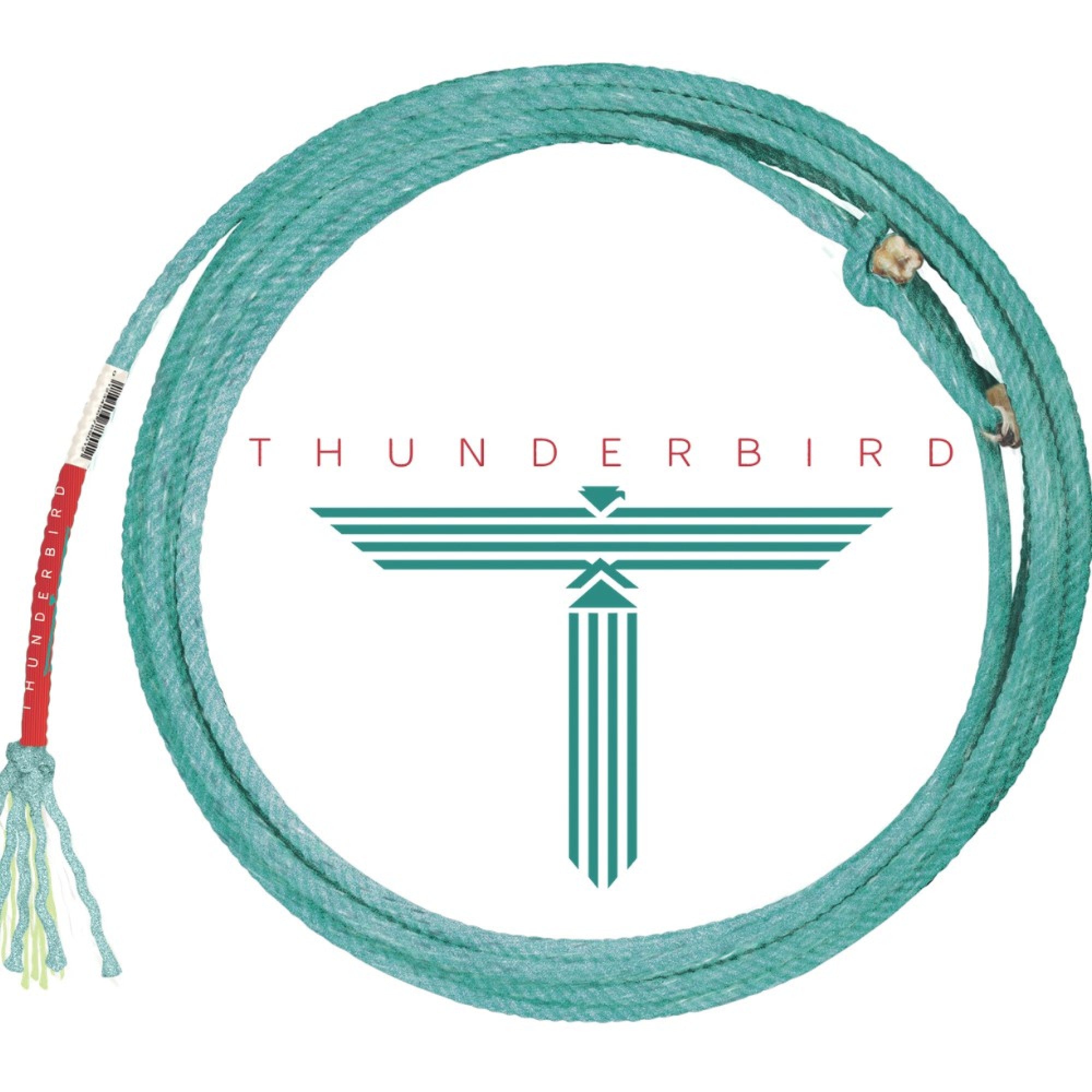 Corde de talon à 4 brins Lone Star Thunderbird en Rawhide Western, accessoire robuste pour l'équitation western.