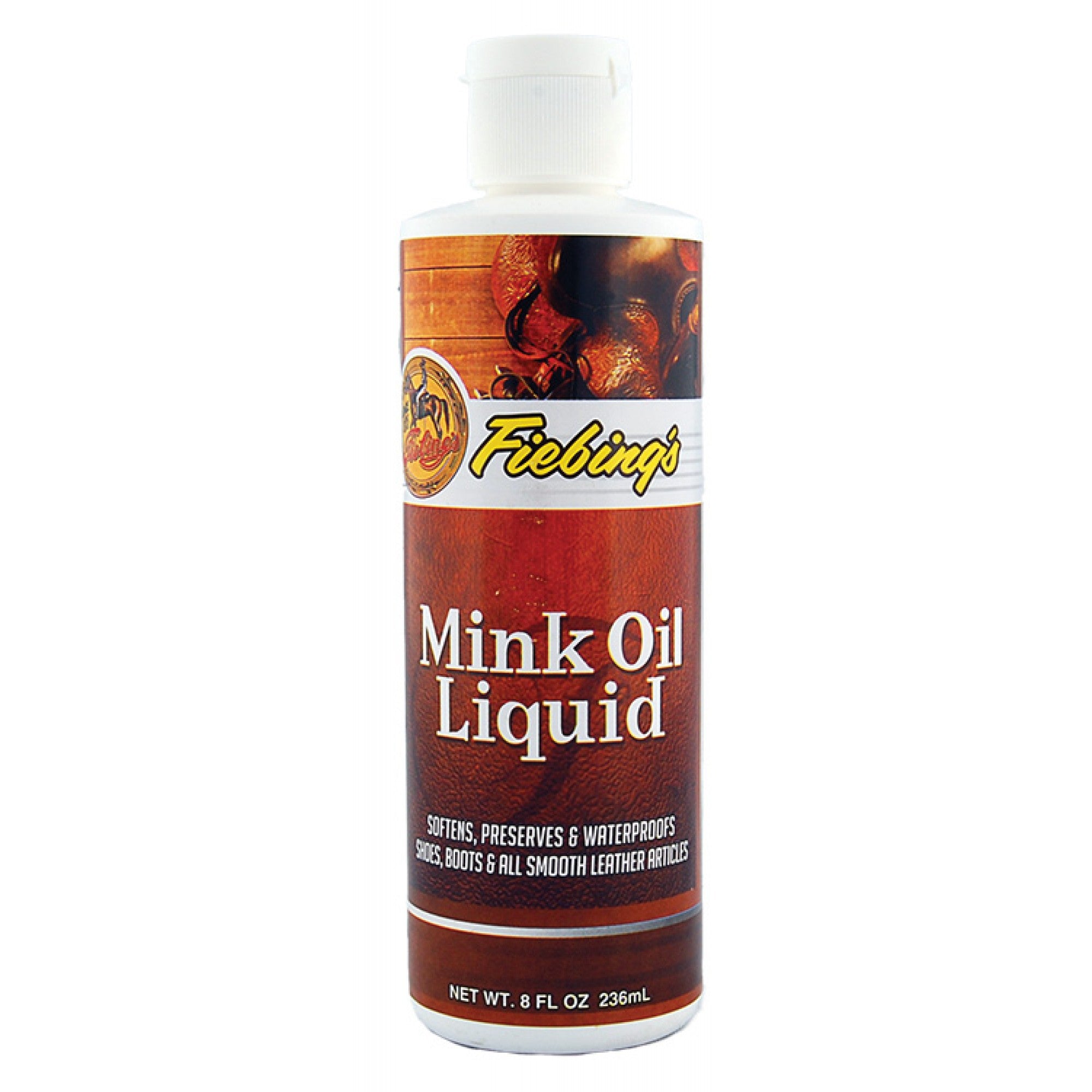 Huile de vison liquide Western Rawhide pour soins, flacon de 8 oz, idéale pour entretenir et nourrir le cuir et la peau