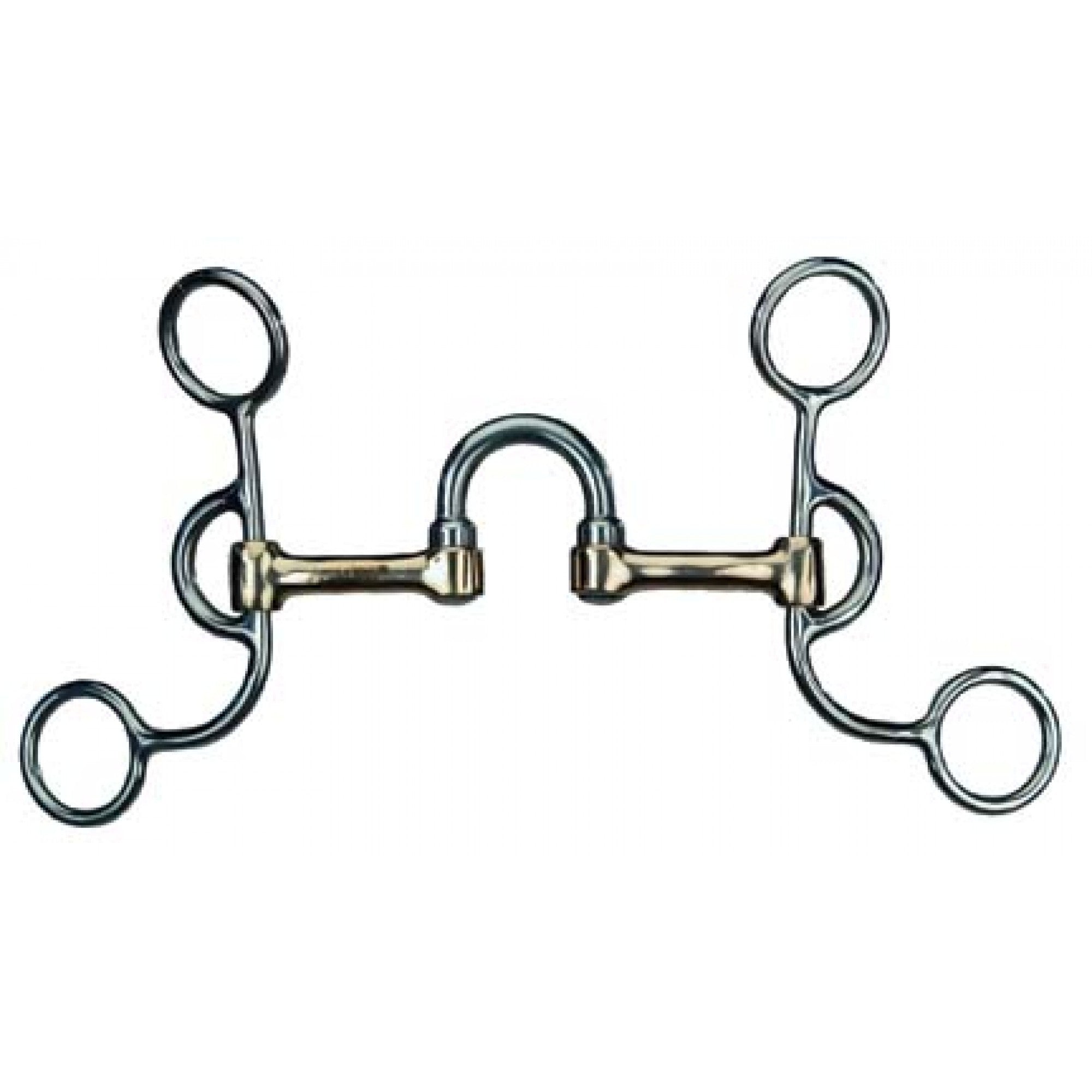 Mors de correction en acier inoxydable de 5 pouces pour équipement de cheval, marque Western Rawhide, avec barres et anneaux.