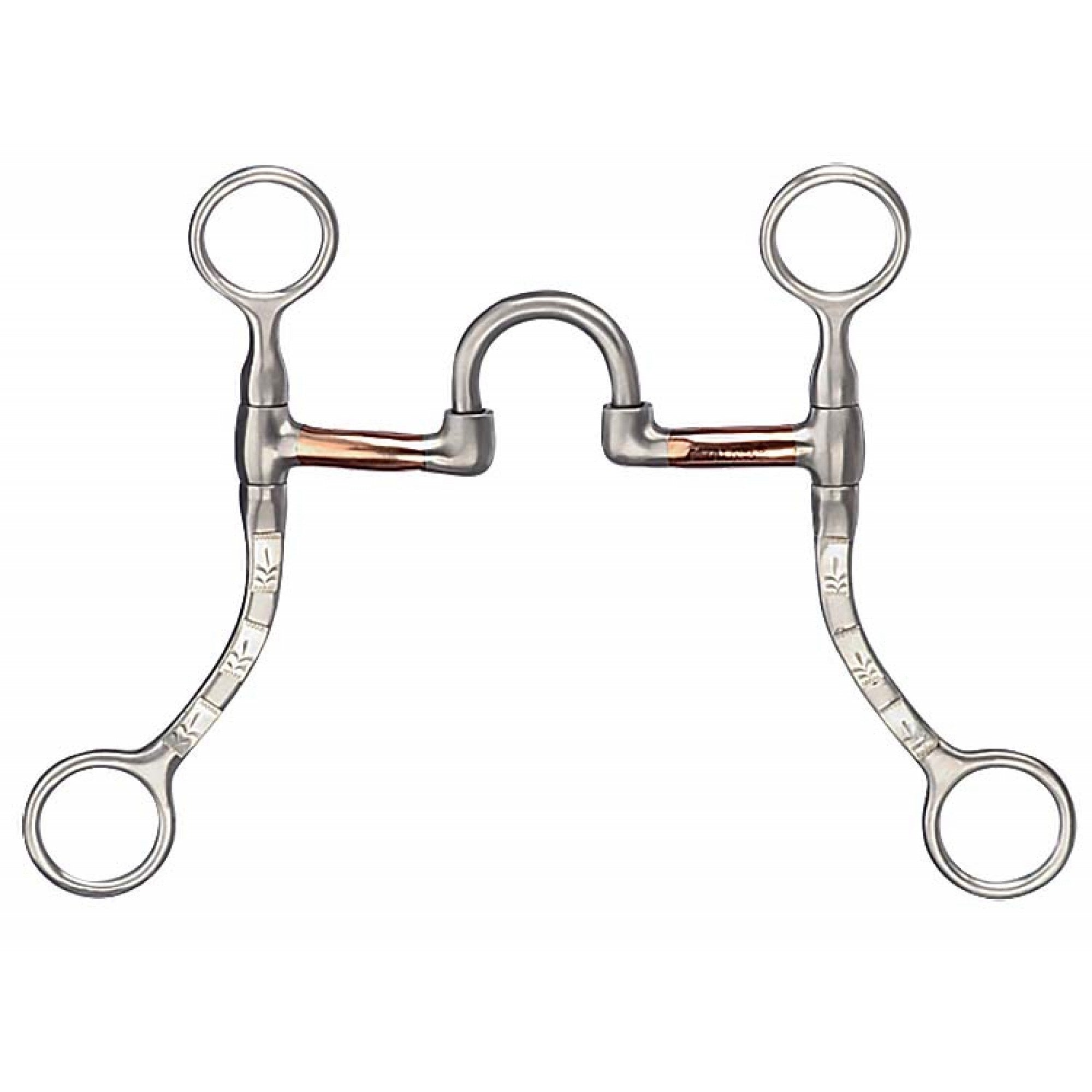 Mors de correction lisse en acier inoxydable brossé FG de 5 pouces pour équipement de cheval Western Rawhide.