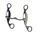 Bridon mors twisted snaffle gag avec motifs plumes en métalab pour équipement de cheval Western Rawhide.
